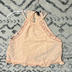Forever 21 Peach Halter Crop Top